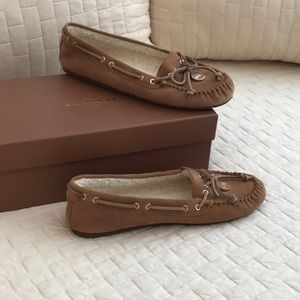 Coach suede shoes lined with shearling NIB.